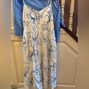 GAP Blue and White Floral Maxi Dress